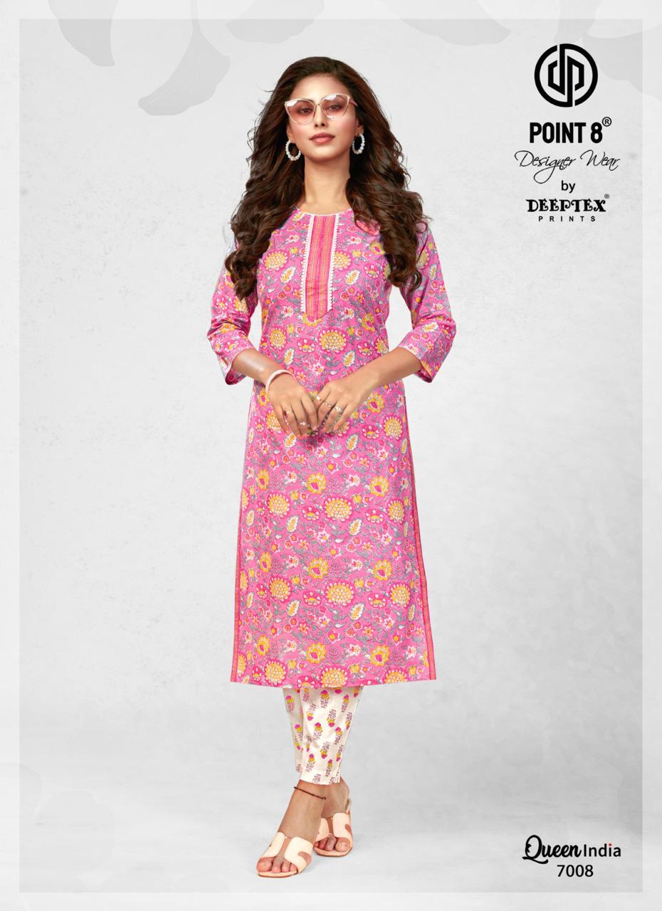 Queen India Vol 7 By Deeptex Summer Special Cotton Kurti With Bottom Wholesale Online

